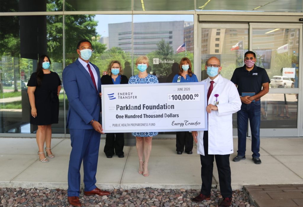 Energy Transfer donating $100, 000 to Parkland Foundation's Public Health Preparedness Fund as a result of the #HealthcareHeroes campaign. 