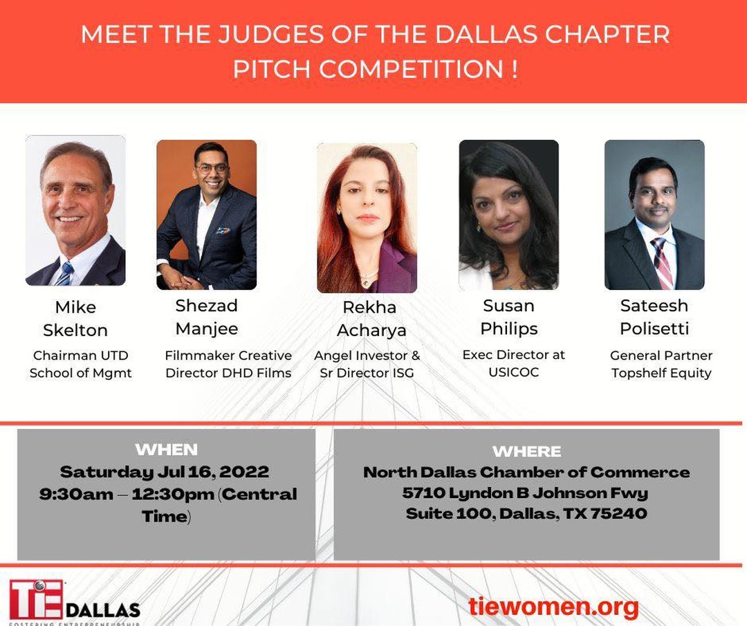 Check out the judges lineup! We are looking forward to have our Founder & Creative Director, Shezad Manjee, participate in the TiE Women 2022 Global Pitch Competition.
